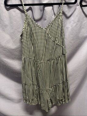 Hollister Black and White Gingham Romper